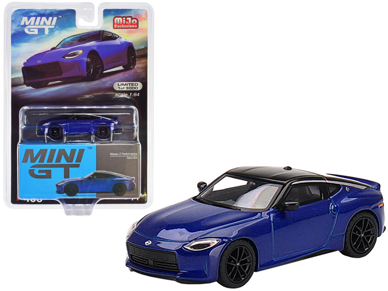 2023 Nissan Z Performance Seiran Blue Metallic with Black Top Limited Edition to 3000 pieces Worldwide 1/64 Diecast Model Car True Scale Miniatures MGT00453