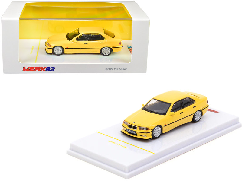 BMW M3 Sedan Yellow 1/64 Diecast Model Car WERK83 WK83-034C