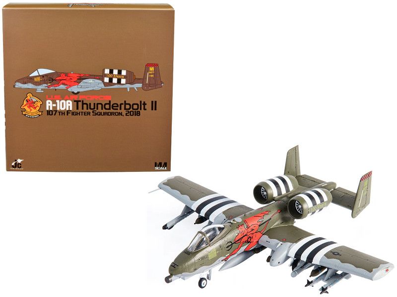 Fairchild Republic A 10A Thunderbolt II Aircraft US Air Force 107th Fighter Squadron 100th Anniversary Edition 2018 1/144 Diecast Model JC Wings JCW-144-A10-002
