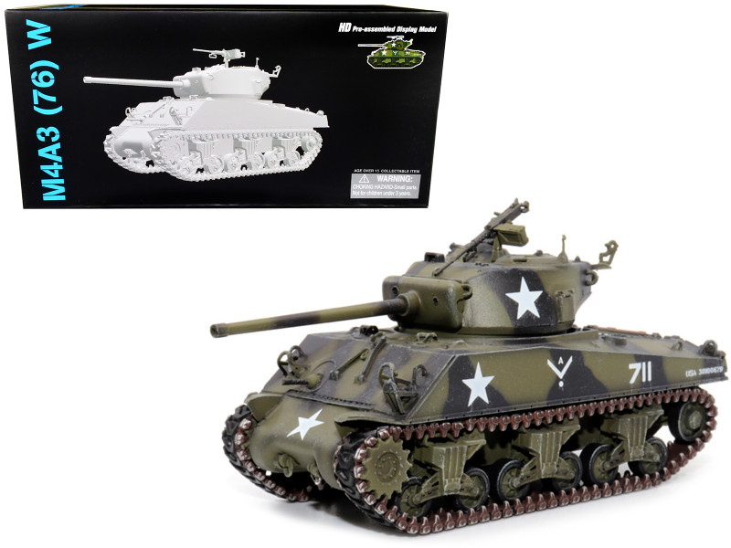 United States M4A3 76 W VVSS Sherman Tank Camouflage Germany 1945 NEO Dragon Armor Series 1/72 Plastic Model Dragon Models 63142