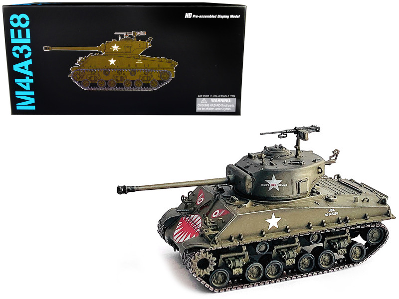 United States M4A3E8 Sherman Tiger Face Tank Olive Drab 89th Tank Battalion Korea 1951 NEO Dragon Armor Series 1/72 Plastic Model Dragon Models 63150