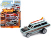 1964 Ford Country Squire Surfin Baby Blue with Woodgrain Panels and Surfboard on Roof Zingers Limited Edition to 4764 pieces Worldwide Street Freaks Series 1/64 Diecast Model Car Johnny Lightning JLSF025-JLSP293B
