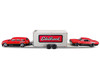 2006 Dodge Magnum R T Red and Black and 1969 Dodge Charger R T Red and Black with Enclosed Car Trailer Edelbrock Team Haulers Series 1/64 Diecast Model Car Maisto 11404-22C
