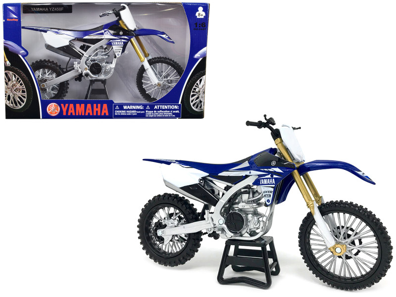 Yamaha YZ450F Dirt Bike Motorcycle Blue and White 1/6 Diecast Model New Ray 49643
