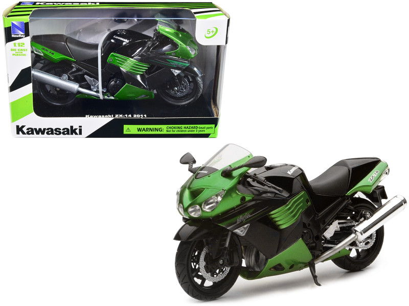 2011 Kawasaki ZX-14 Ninja Green Motorcycle Model 1/12 New Ray 57433B