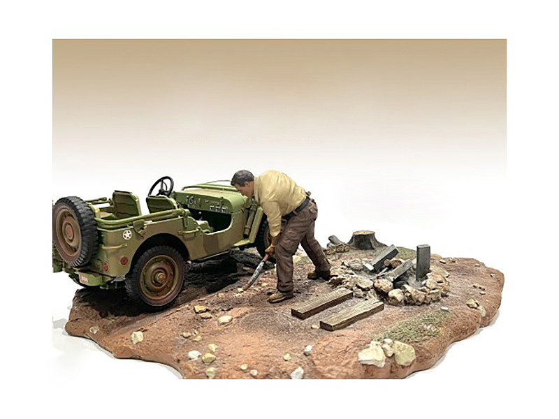 4X4 Mechanic Figure 4 for 1/18 Scale Models American Diorama AD18014