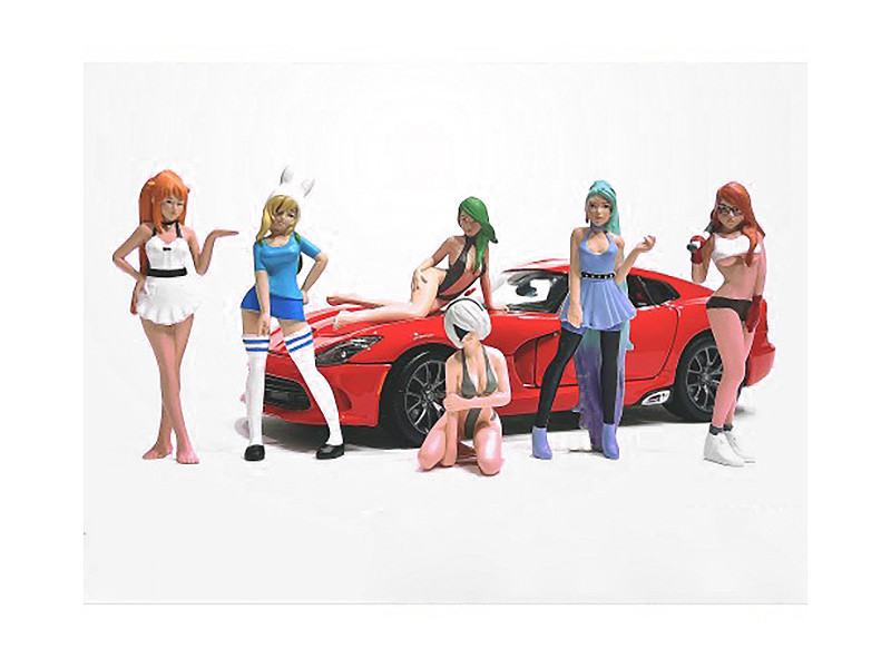 Cosplay Girls 6 piece Figure Set for 1/18 Scale Models American Diorama 18301-18302 18303 18304 18305 18306