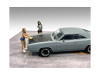Car Wash Girls Set 2 Jessica and Jennifer 2 Piece Figure Set for 1/43 Scale Models American Diorama 38356