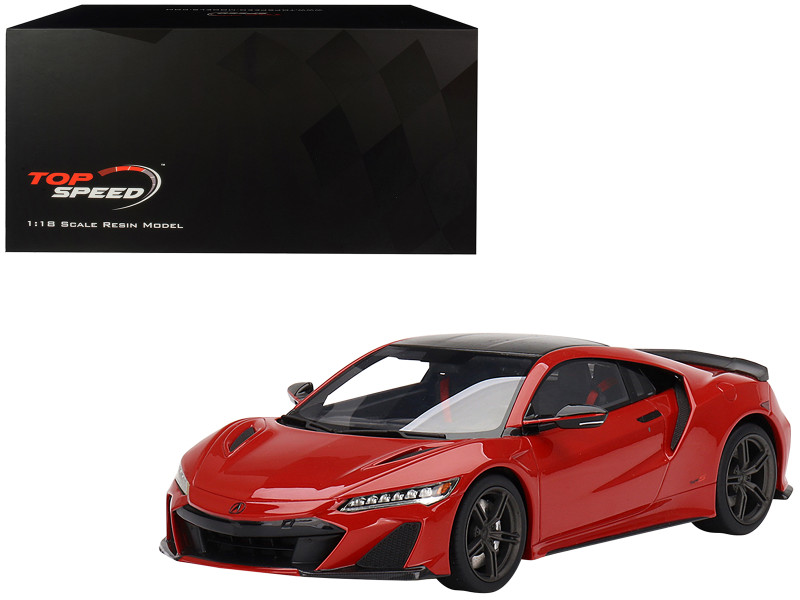 2022 Acura NSX Type S Curva Red with Carbon Top 1/18 Model Car Top Speed TS0422