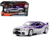 1995 Nissan Skyline GT R BCNR33 Purple and Silver Metallic Fast & Furious Series 1/32 Diecast Model Car Jada