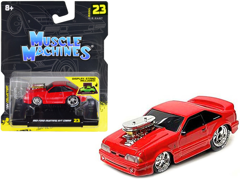 1993 Ford Mustang SVT Cobra Red 1/64 Diecast Model Car Muscle Machines 15563RD