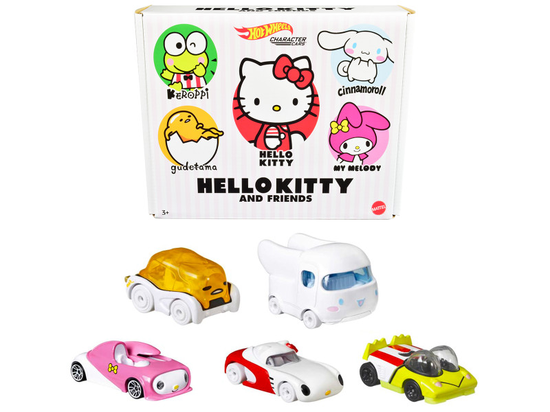 Sanrio Hello Kitty and Friends 5 Piece Set Character Cars Series Diecast Model Cars Hot Wheels HGP04