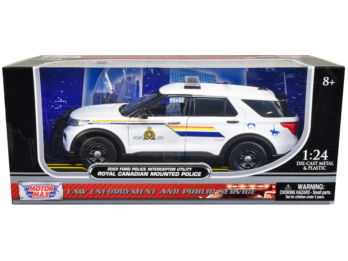 Diecast Model Cars wholesale toys dropshipper drop shipping 2022 Ford Police  Interceptor Utility RCMP Royal Canadian Mounted Police White 1/24 Motormax  76989 drop shipping wholesale drop ship drop shipper dropship dropshipping  toys dropshipper diecas
