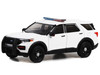 2022 Ford Police Interceptor Utility White with Light Bar Hot Pursuit Hobby Exclusive Series 1/64 Diecast Model Car Greenlight GL43004L