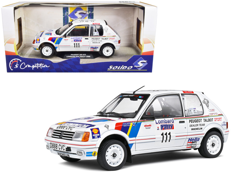 Peugeot 205 GTI #111 Colin McRae Derek Ringer Lombard RAC Rally 1988 Competition Series 1/18 Diecast Model Car Solido S1801715