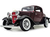 1932 Ford 3 Window Coupe Burgundy with Black Top 1/18 Diecast Model Car Road Signature 92248bur