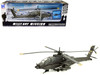 Boeing AH 64 Apache Attack Helicopter Olive Drab United States Army Military Mission Series 1/55 Diecast Model New Ray 25523