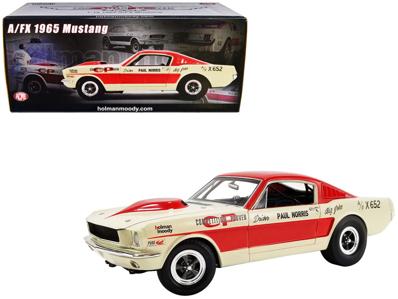 1965 Ford Mustang A FX Red and Cream Holman Moody Limited Edition to 636 pieces Worldwide 1/18 Diecast Model Car ACME A1801855