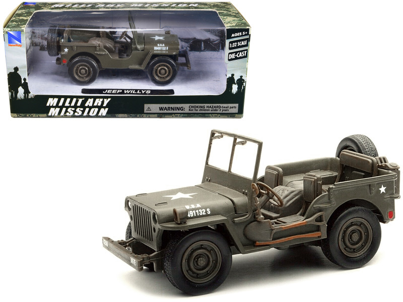 Jeep Willys USA Army Green 1/4 Ton 1/32 Diecast Model New Ray 54133