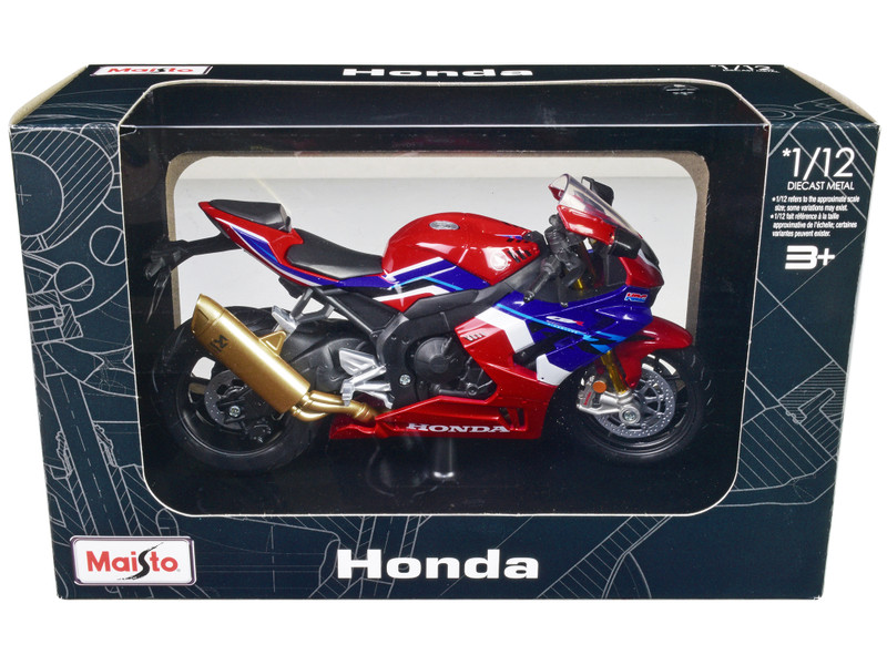 Honda CBR1000RR R Fireblade SP Red with White and Blue Graphics with Stand 1/12 Diecast Motorcycle Model Maisto 32705RBW
