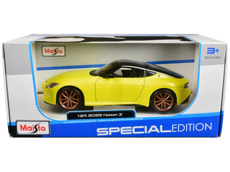2023 Nissan Z Yellow Metallic with Black Top Special Edition Series 1/24 Diecast Model Car Maisto 32904YL