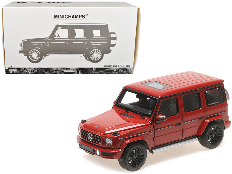 2020 Mercedes Benz AMG G Class Red with Sunroof 1/18 Diecast Model Car Minichamps 110037101