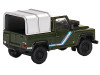 Land Rover Defender 90 Pickup Truck Bronze Green with White Top and Silver Camper Shell Limited Edition to 1200 pieces Worldwide 1/64 Diecast Model Car True Scale Miniatures MGT00402