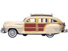 1942 Chrysler Town & Country Woody Wagon Catalina Tan with Wood Panels and Roof Rack 1/87 (HO) Scale Diecast Model Car Oxford Diecast 87CB42003