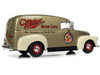 1951 GMC Sedan Delivery Gold Metallic and Beige Miller High Life and Miller Girl in the Moon Resin Figure 1/25 Diecast Model Car Auto World AW24016