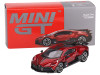 Bugatti Divo Red Metallic and Carbon Limited Edition to 3600 pieces Worldwide 1/64 Diecast Model Car True Scale Miniatures MGT00503
