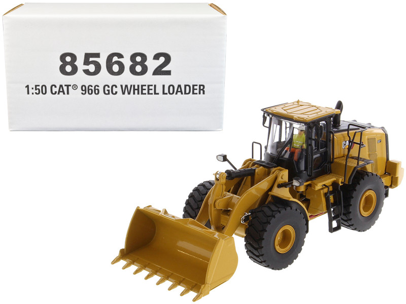 CAT Caterpillar 966 GC Wheel Loader Yellow with Operator High Line Series 1/50 Diecast Model Diecast Masters 85682