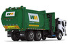 Mack LR Refuse Garbage Truck with McNeilus ZR Side Loader Waste Management White and Green 1/87 HO Diecast Model First Gear 80-0355D