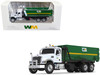 Mack Granite MP Refuse Garbage Truck with Tub Style Roll Off Container Waste Management White and Green 1/87 HO Diecast Model First Gear 80-0356D