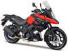 Suzuki V Strom 1000 Red and Black with Plastic Display Stand 1/12 Diecast Motorcycle Model Maisto 32711RD
