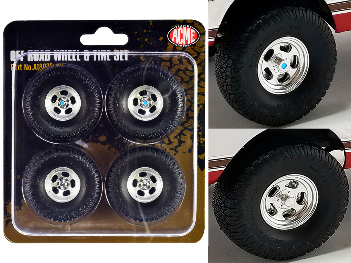 Diecast Model Cars wholesale toys dropshipper drop shipping Off Road Wheels  and Tires Set of 4 pieces from 1972 Chevrolet K 10 4x4 for 1/18 Scale Models  ACME A1807217W drop shipping wholesale
