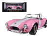 1965 Shelby Cobra 427 S/C Pink With Printed Carroll Shelby Signature On The Trunk 1/18 Diecast Car Model Shelby Collectibles SC114 