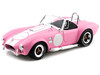 1965 Shelby Cobra 427 S/C Pink With Printed Carroll Shelby Signature On The Trunk 1/18 Diecast Car Model Shelby Collectibles SC114