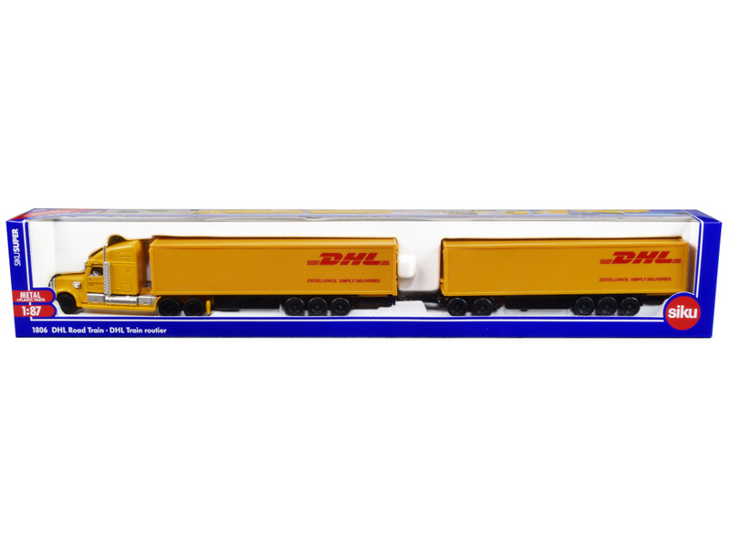 Truck with Double Pup Trailers DHL Road Train 1/50 Diecast Models Siku SK1806