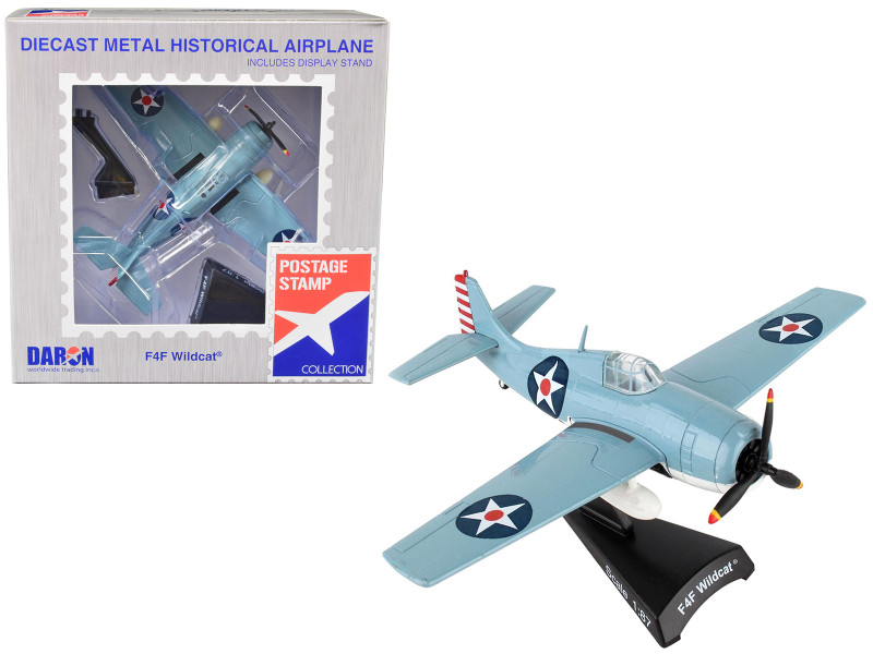 Grumman F4F Wildcat Aircraft United States Navy 1/87 HO Diecast Model Airplane Postage Stamp PS5351-2
