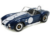 1965 Shelby Cobra 427 S/C Blue With Printed Carroll Shelby Signature 1/18 Diecast Model Car Shelby Collectibles SC121-1