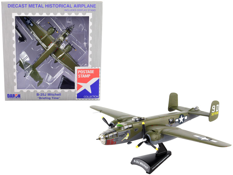 North American B 25J Mitchell Bomber Aircraft Briefing Time United States Air Force 1/100 Diecast Model Airplane Postage Stamp PS5403-5