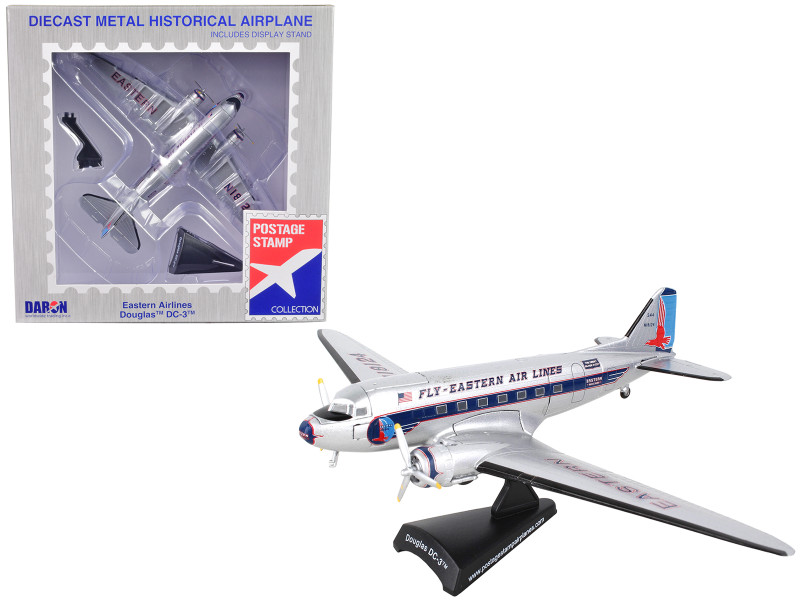 Douglas DC 3 Passenger Aircraft Eastern Airlines 1/144 Diecast Model Airplane Postage Stamp PS5559-3