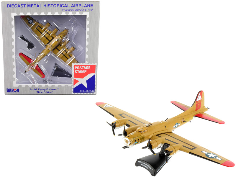 Boeing B 17G Flying Fortress Bomber Aircraft Nine O Nine United States Army Air Corps 1/155 Diecast Model Airplane Postage Stamp PS5402-3