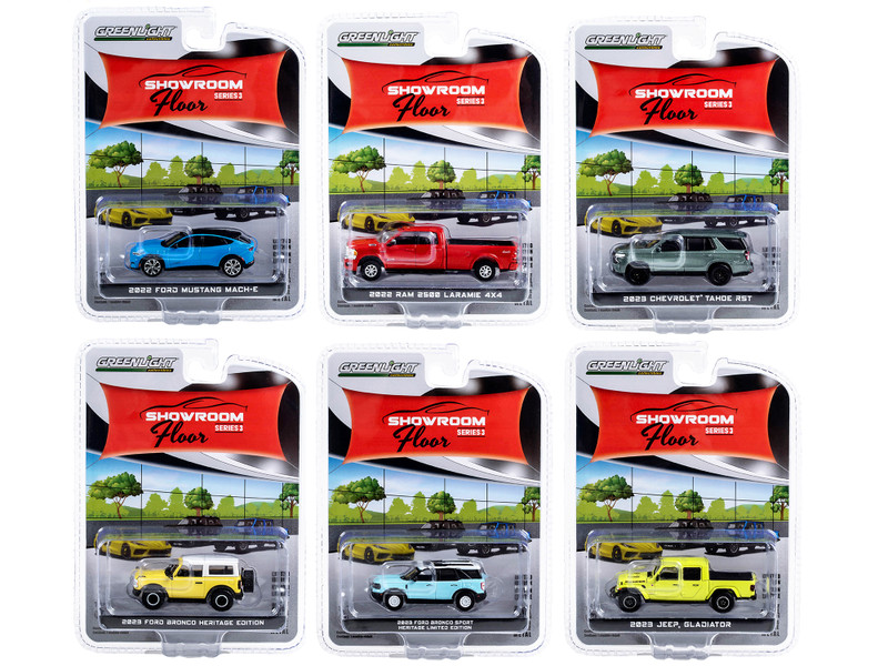 Showroom Floor Set of 6 Cars Series 3 1/64 Diecast Model Cars Greenlight 68030SET