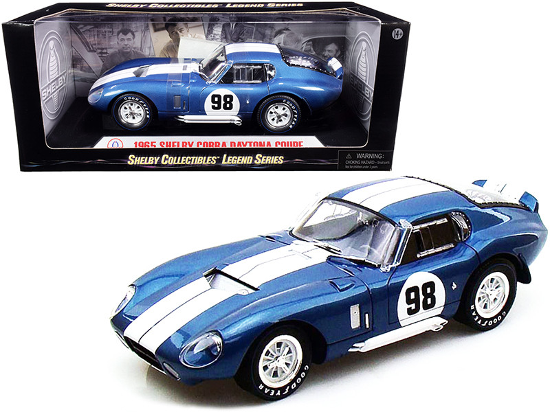 1965 Shelby Cobra Daytona Coupe #98 Blue 1/18 Diecast Model Car by Shelby Collectibles