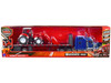 Kenworth W900 Truck with Flatbed Trailer Blue Metallic with Farm Tractor Red Long Haul Truckers Series 1/32 Diecast Model New Ray SS-10373A