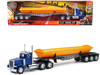 Peterbilt 379 Truck with Side Dump Blue and Yellow Long Haul Truckers Series 1/32 Diecast Model New Ray SS-10553