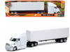 Peterbilt 387 Truck with Dry Goods Trailer White Long Haul Trucker Series 1/43 Diecast Model New Ray SS-15553D