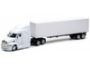 Peterbilt 387 Truck with Dry Goods Trailer White Long Haul Trucker Series 1/43 Diecast Model New Ray SS-15553D