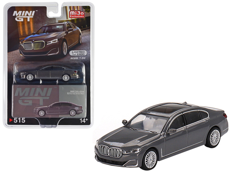 BMW 750Li xDrive Bernina Gray Amber Effect with Sunroof Limited Edition to 2400 pieces Worldwide 1/64 Diecast Model Car True Scale Miniatures MGT00515